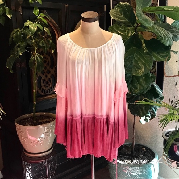 Cleobell boho ombré oversized bell sleeve tunic - Picture 3 of 8